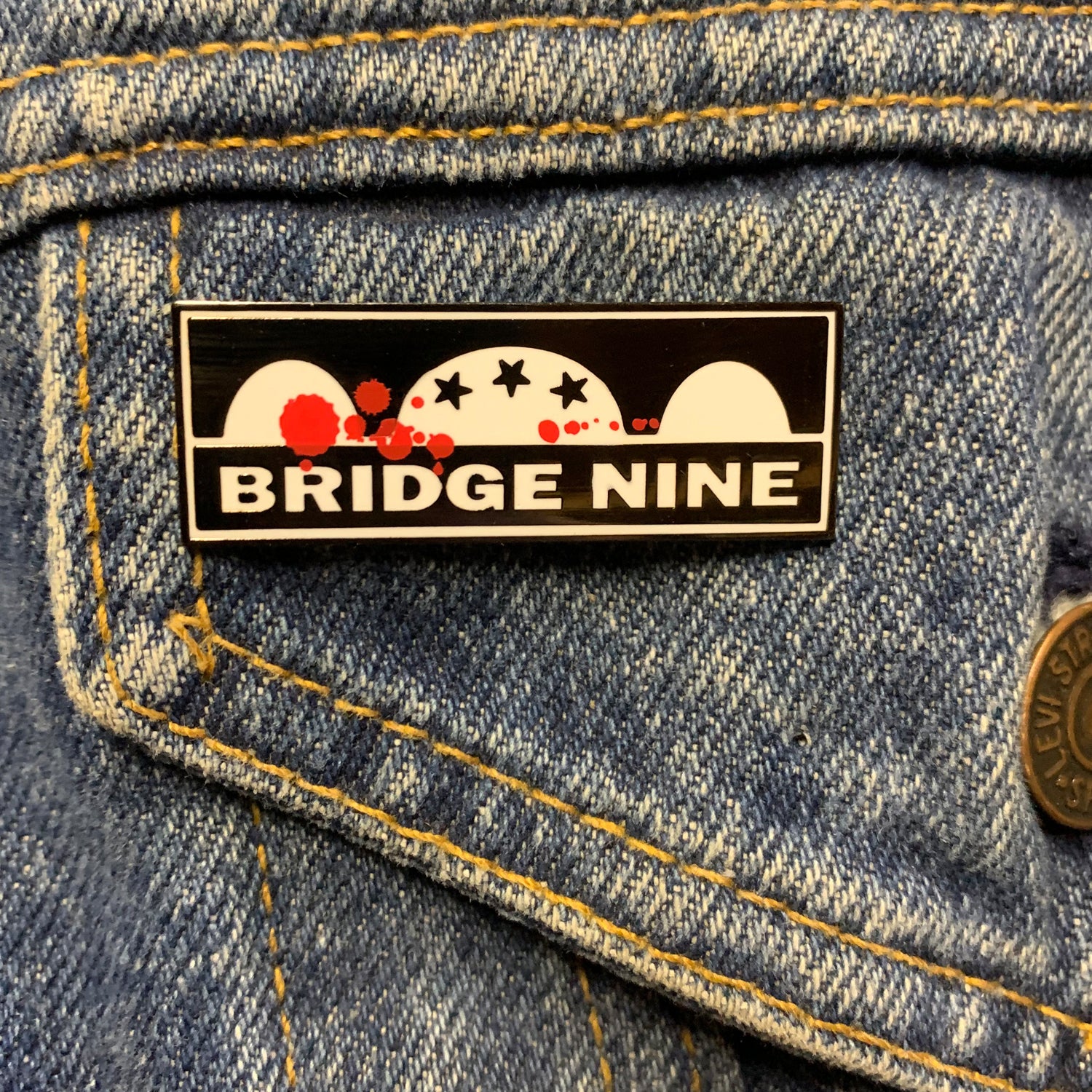Bridge Nine Logo Blood Spatter Enamel Pin