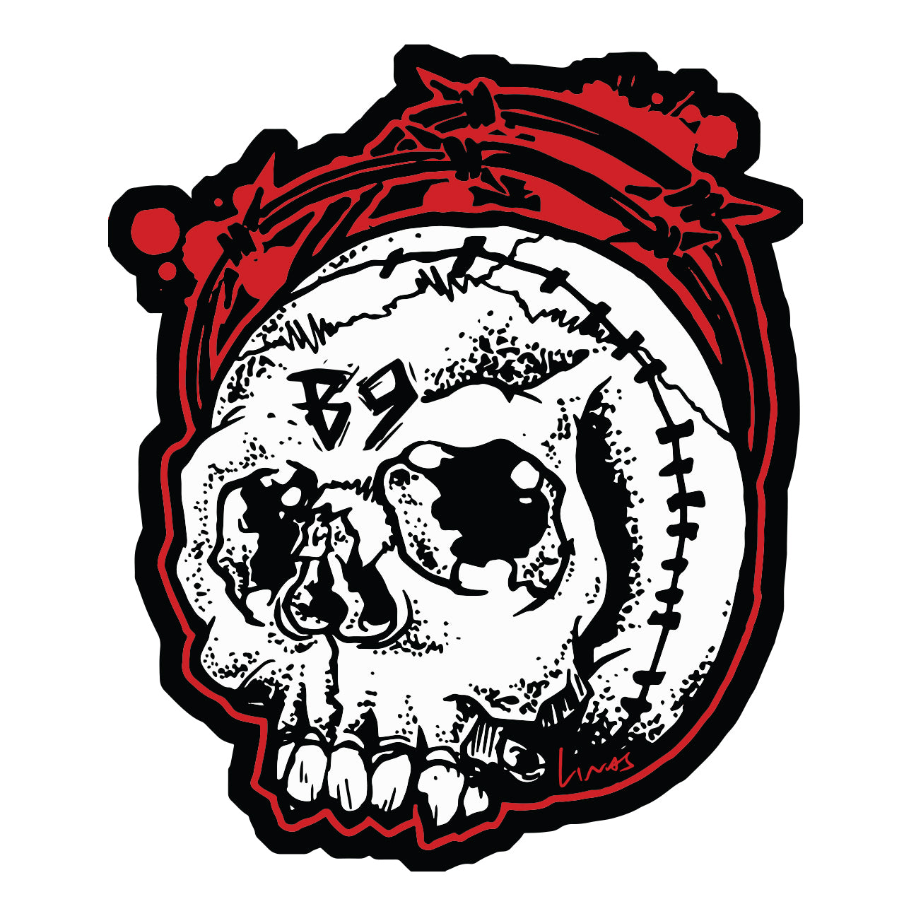 Bridge Nine x Linas Garsys Skull Sticker